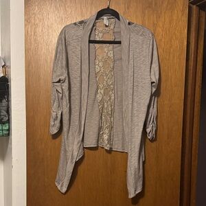 Vanity Taupe Open-Front Cardigan